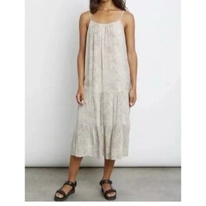 Rails Adora Dress Snakeskin Slip Midi‎ Sz XS Flowy Neutral Sleeveless Boho Chic